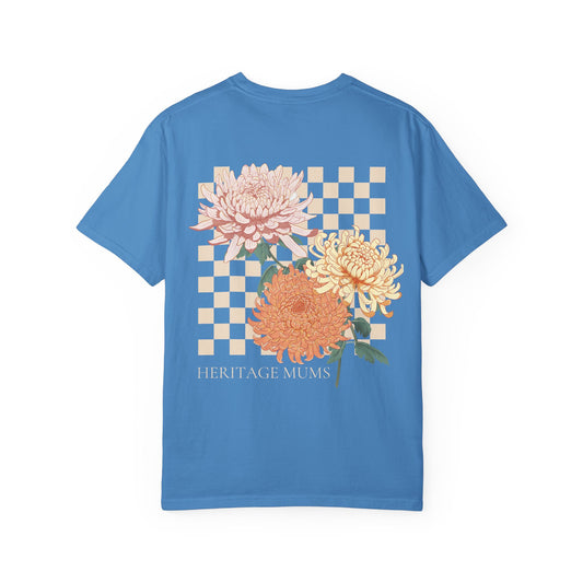 Heritage Mums Checker Board Chrysanthemum Comfort Colors T-Shirt