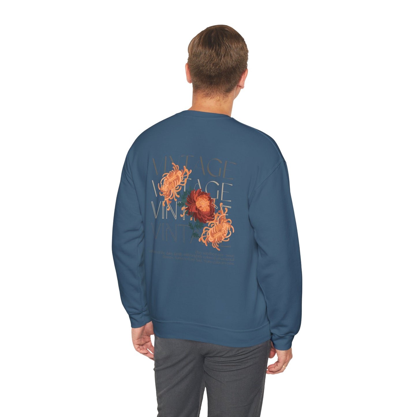 Heritage Mums Vintage Chrysanthemum Unisex Crewneck Sweatshirt