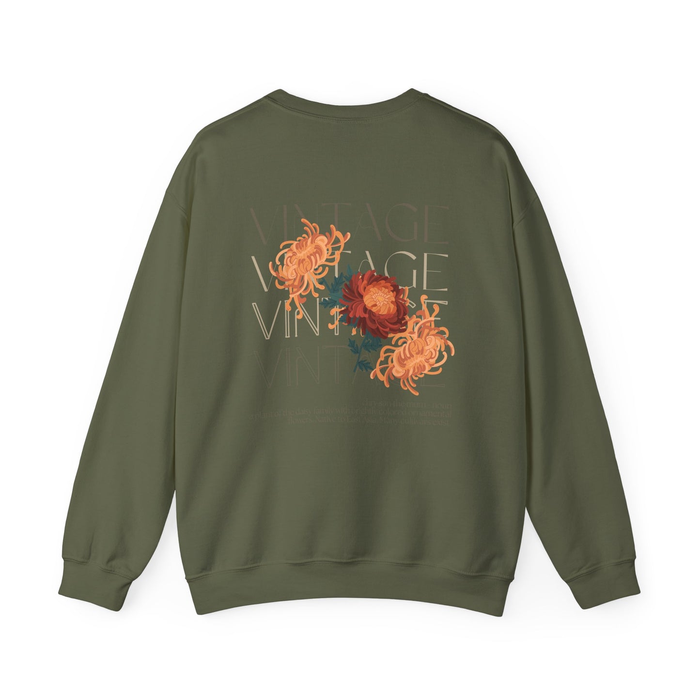 Heritage Mums Vintage Chrysanthemum Unisex Crewneck Sweatshirt