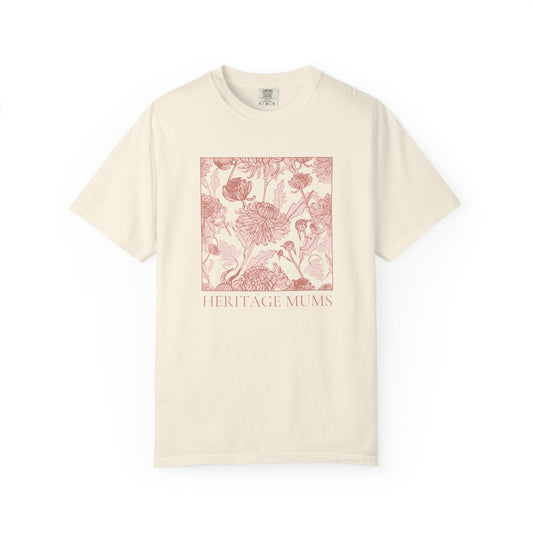 Heritage Mums Square Floral Comfort Colors T-Shirt